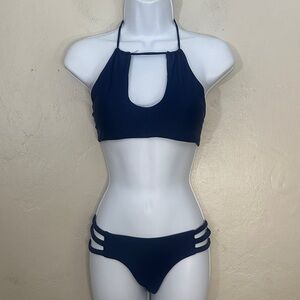 Chic Navy Halter Bikini Set